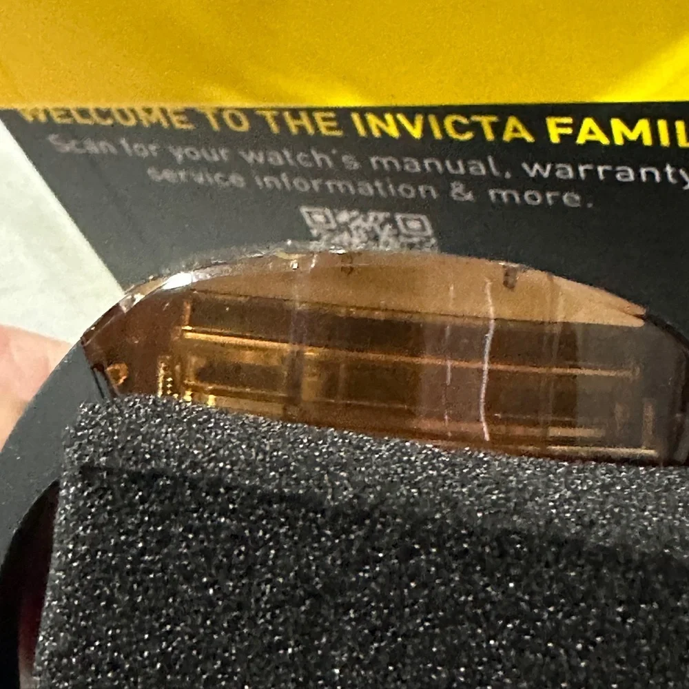 Invicta Men’s Chronograph Tonneau Watch Black Silicone Strap Bronze Dial NIB